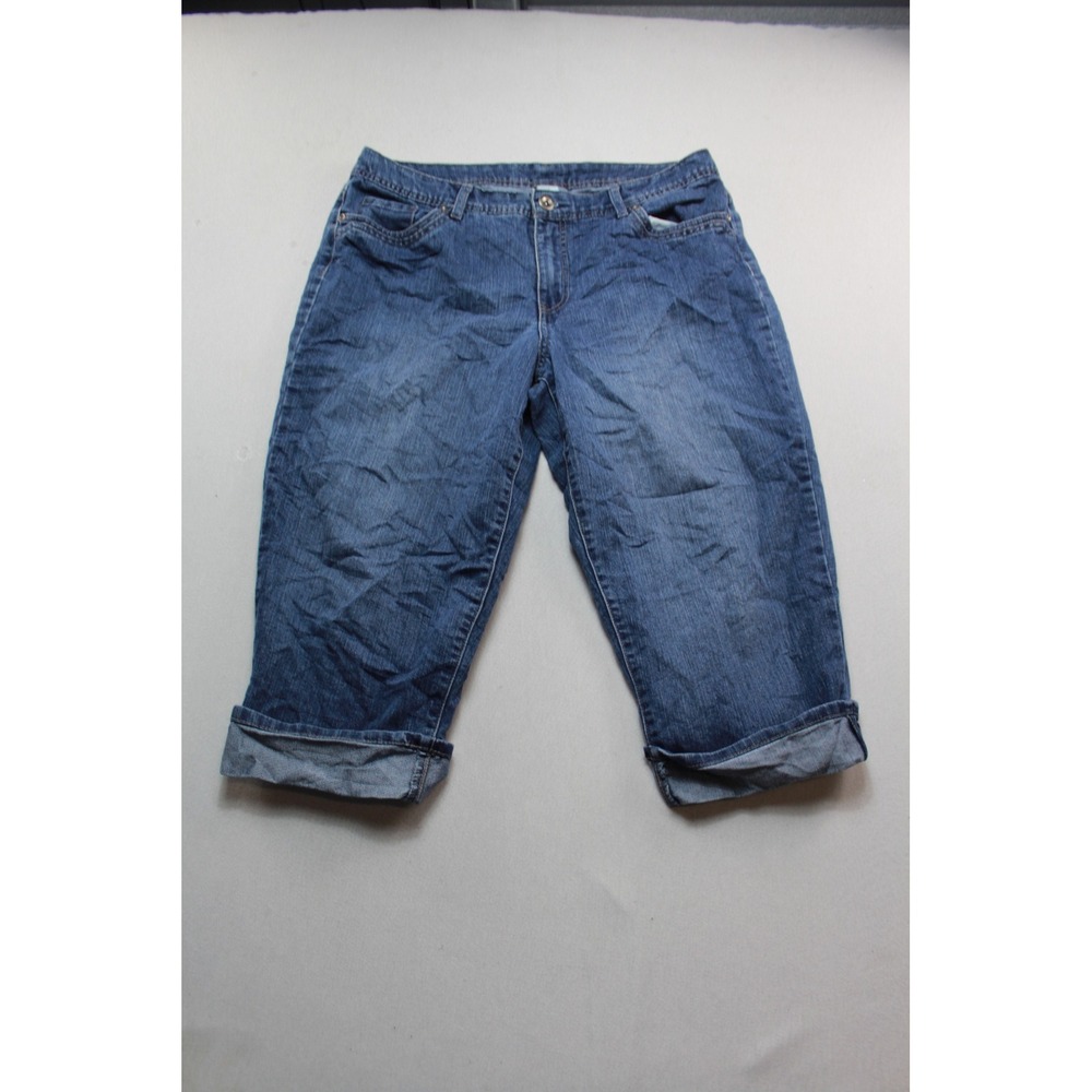 Sonoma Denim Capris Women 16 Blue Excellent Cuffed Cropped Stretch Jeans